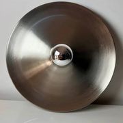Modernist disc wall light in the style of Charlotte Perriand – UFO space age silver – Diameter 35cm