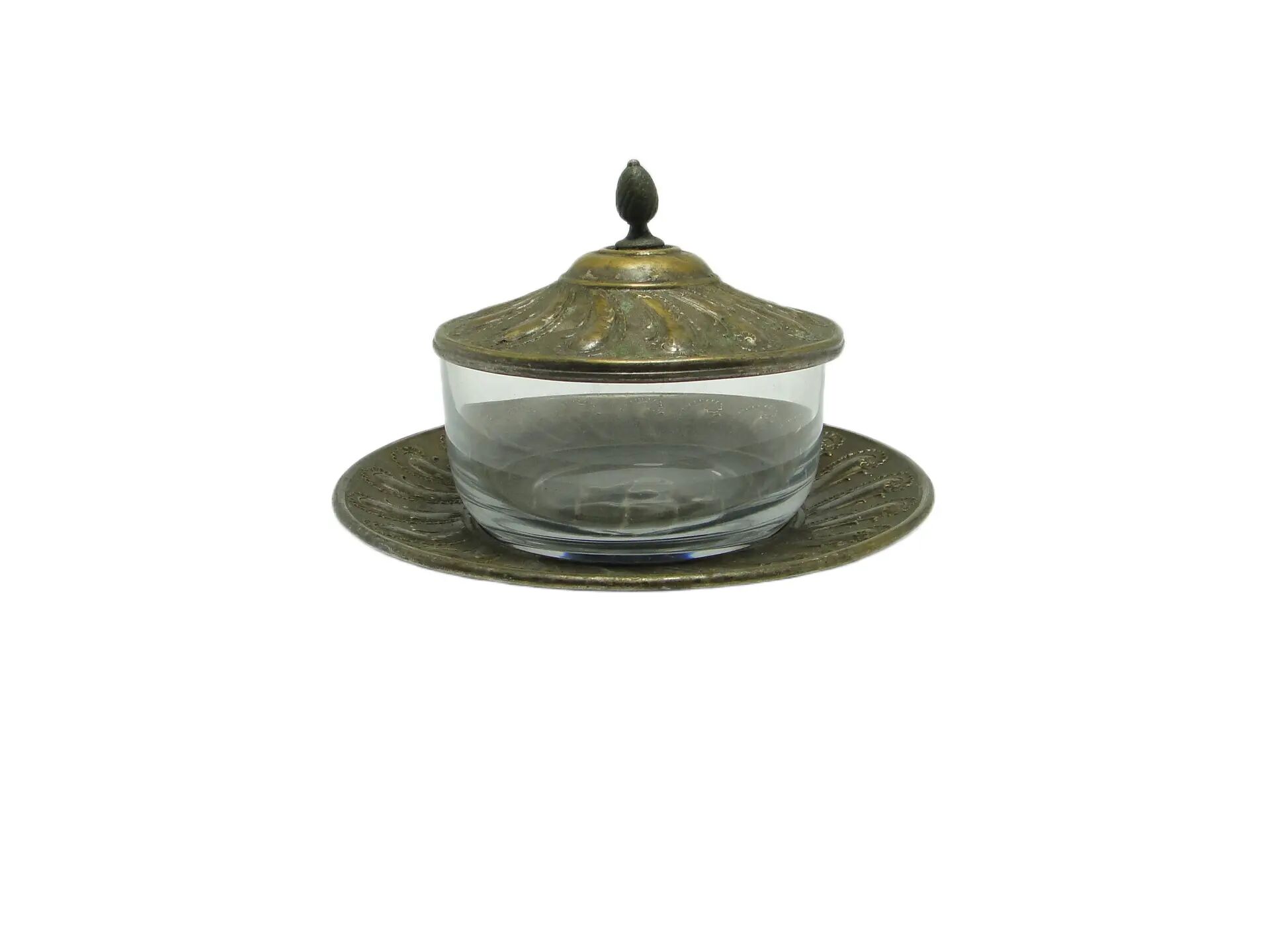 Rococo butter dish, glass, Germany, 19th century