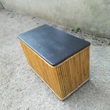 Trunk wood rattan vintage