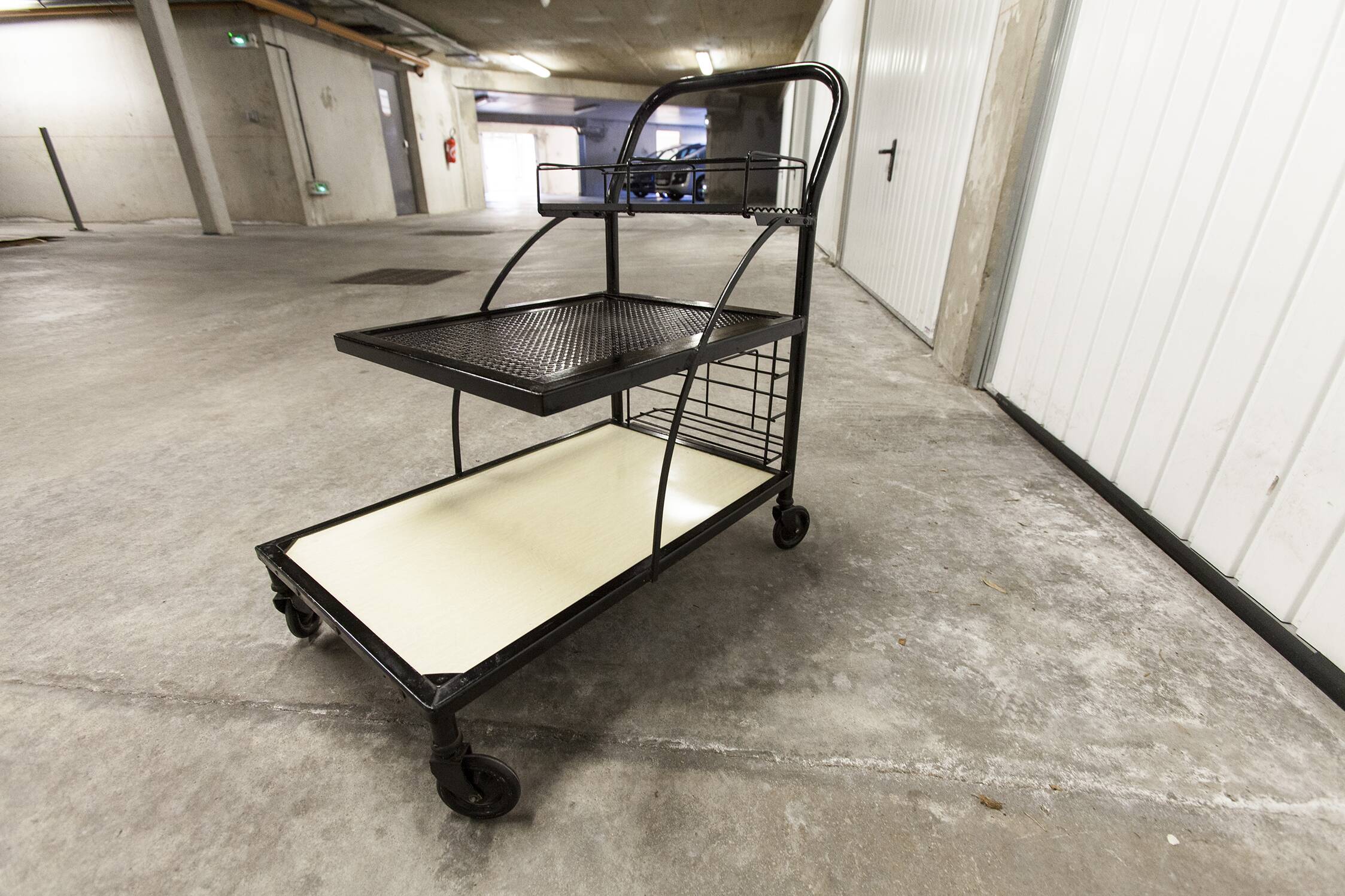 Trolley on wheels 1960 perforated metal