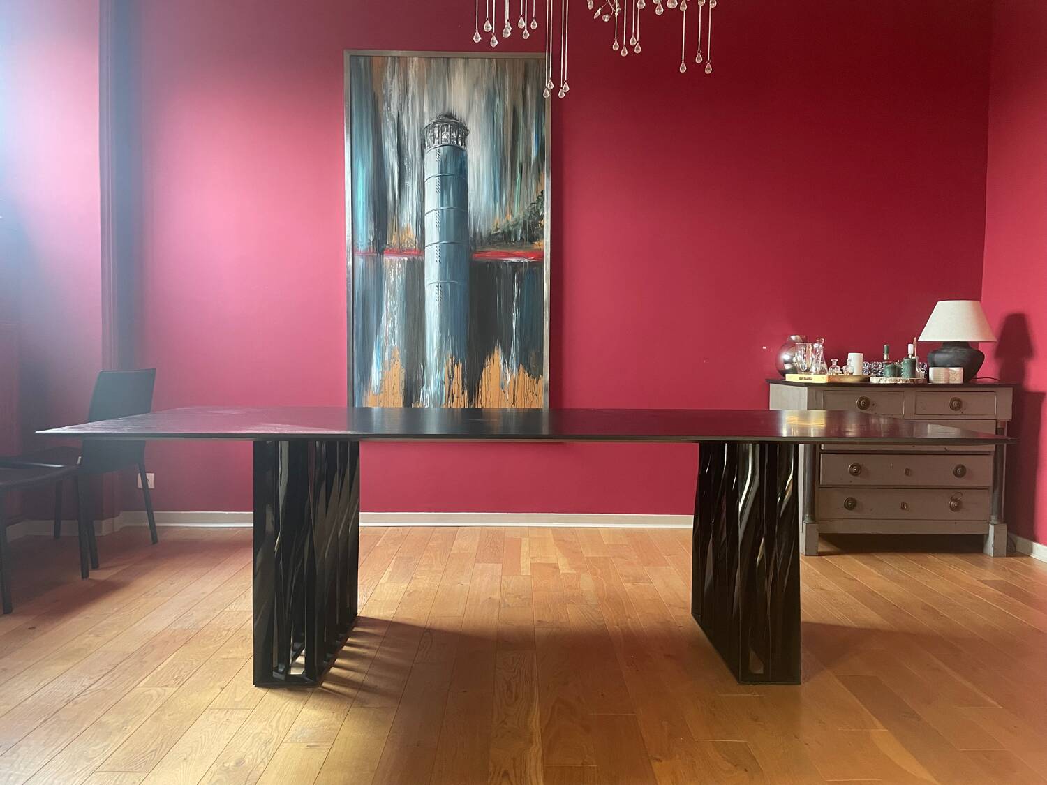 Italian design black beech table