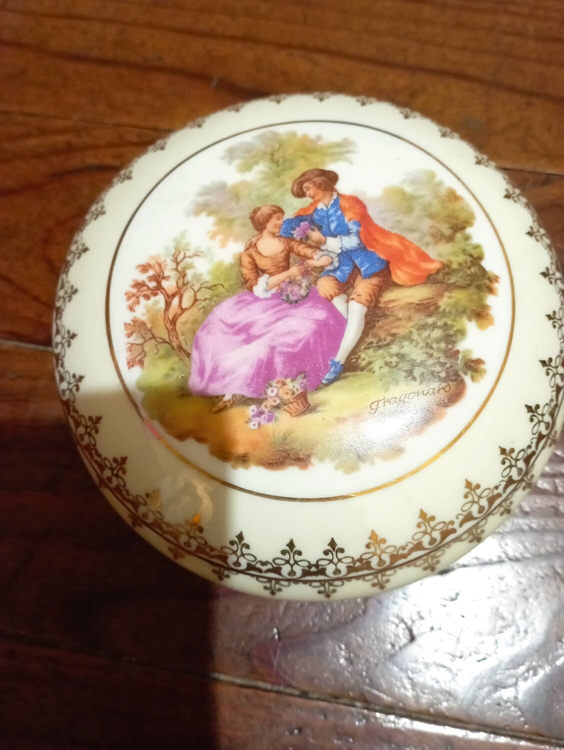 Jewelry box artistic porcelain limoges