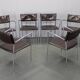 Ensemble de six fauteuils en cuir italien et chrome par Arper.