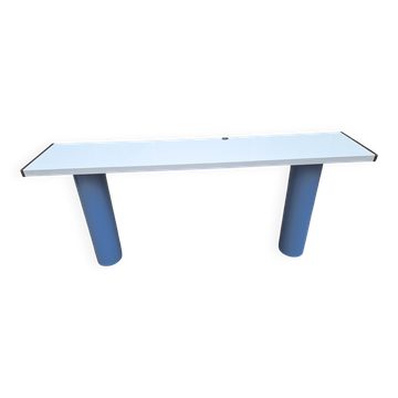 Console in White Lacquer with Cylindrical Plastic Legs by Tresoldi Salvati, 1980s