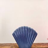 Blue ceramic shell vase