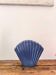 Blue ceramic shell vase