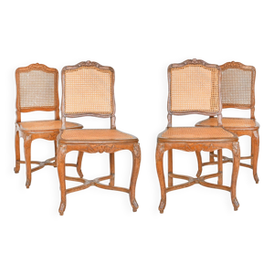 4 chaises cannées d'époque - louis
