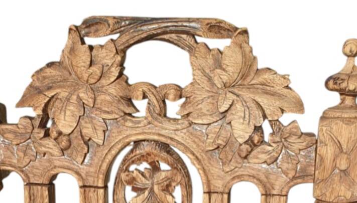 Set of 4 natural wood chairs, Henri II style