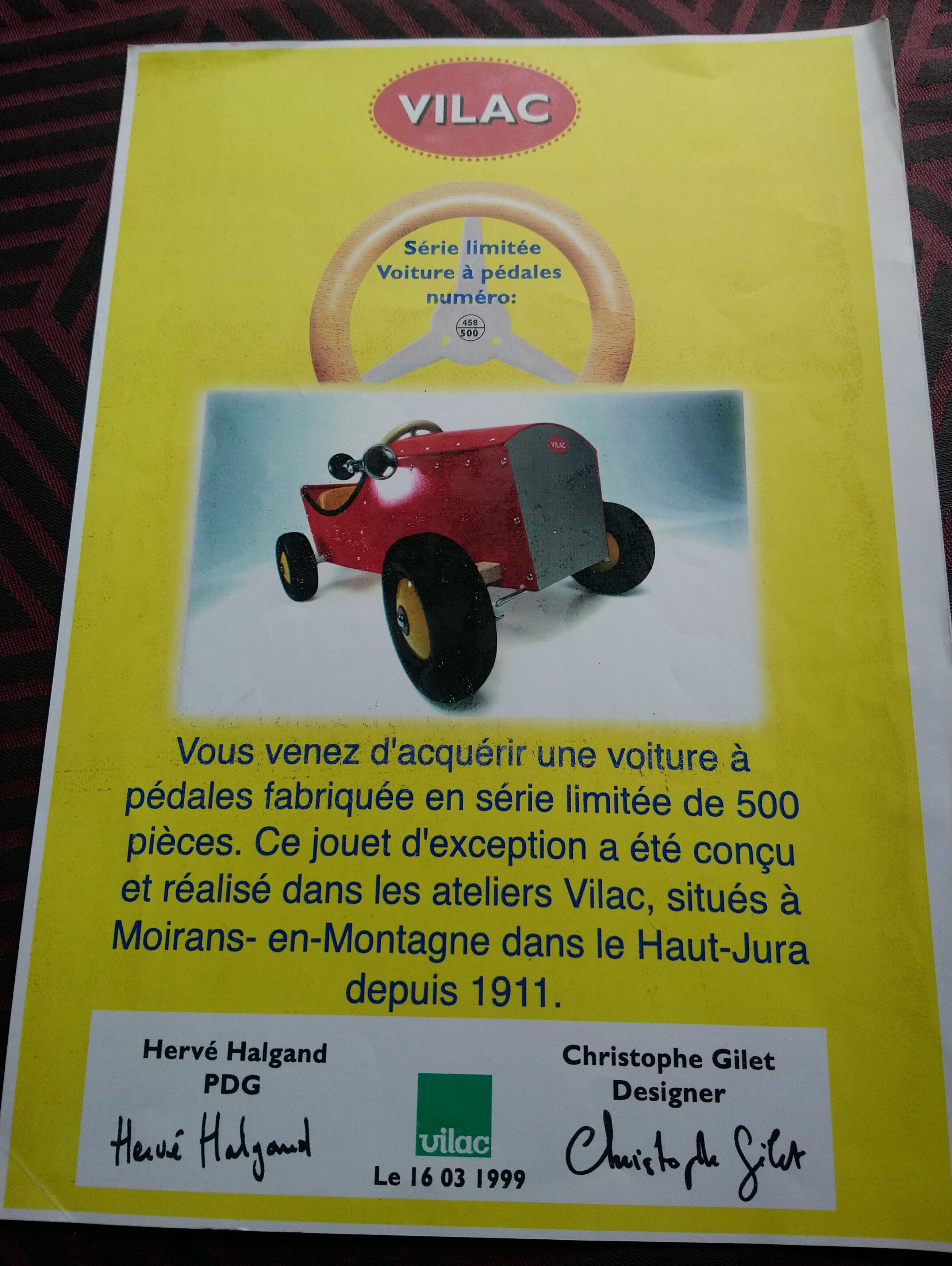 Vilac pedal car - limited edition