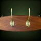 Vintage wooden wall coat rack with 4 double brass hooks – 1950s-60s