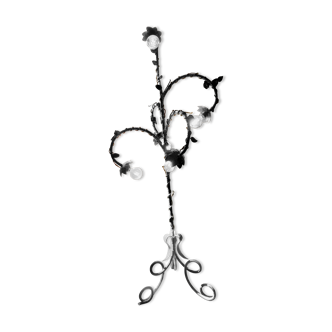 French wrought iron floor lamp, turn of the century