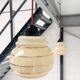 Set of 2 vintage ceiling lamps with golden lines, 1960s