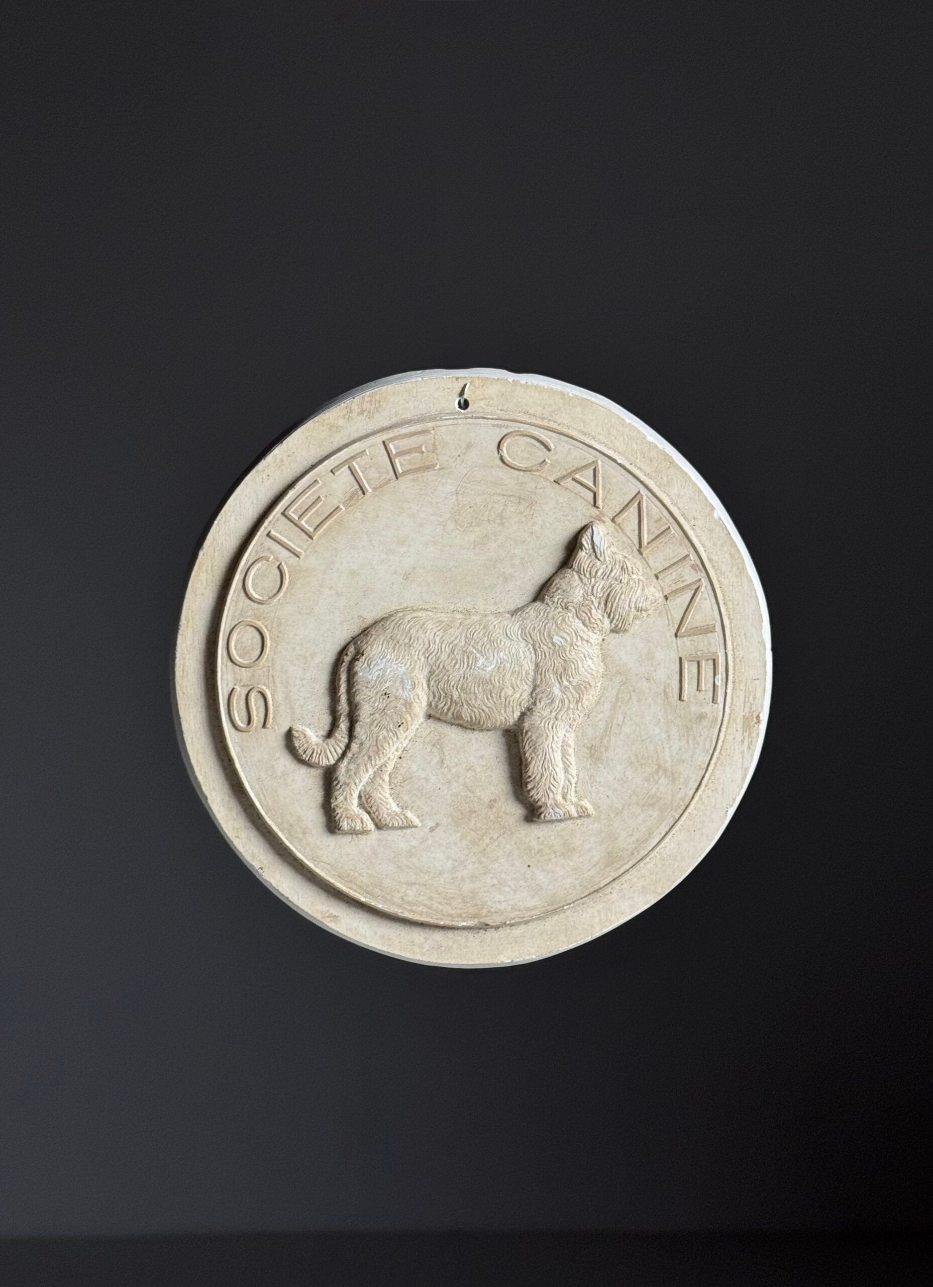 Plaster plaque "societe canine"
