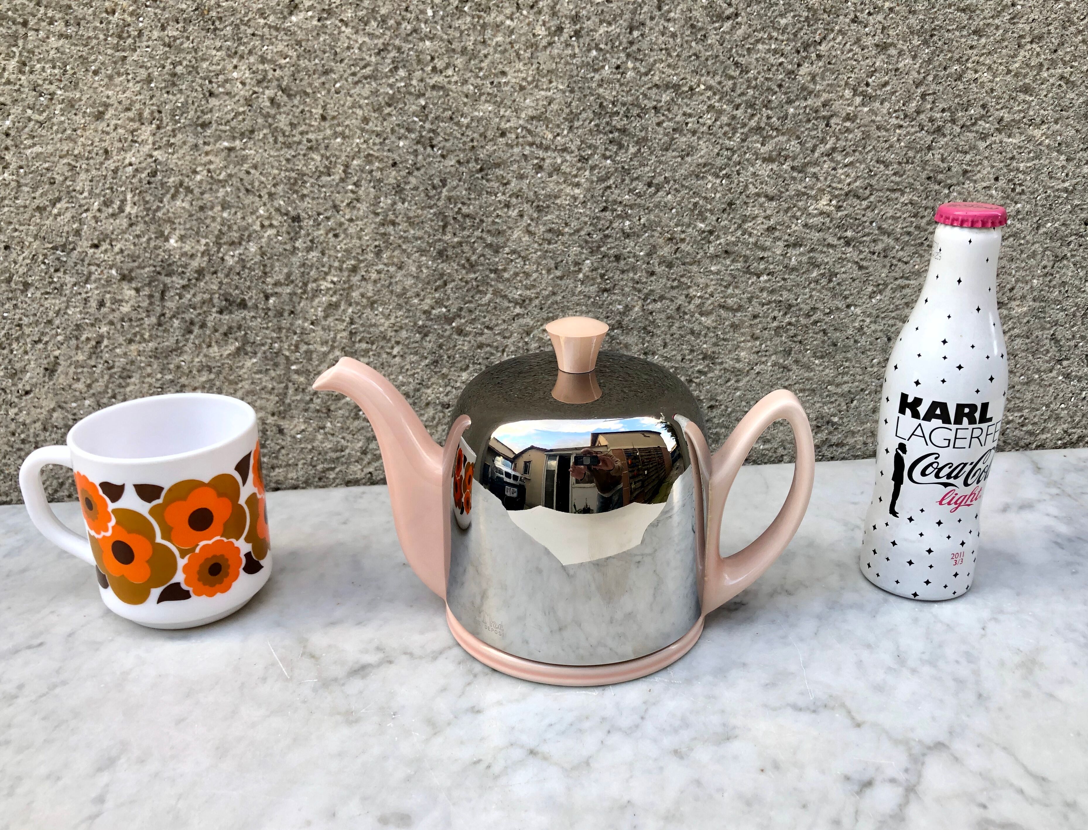 Heating teapot Salam Guy Degrenne 4 cups rare pink ceramic