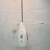 Lampada a sospensione vintage bianca, anni '70