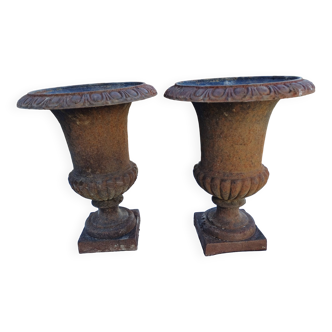 Pair of Medici Cast Iron Vases 19th Century