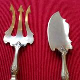 Cutlery with mignardises Late nineteenth silver and vermeil