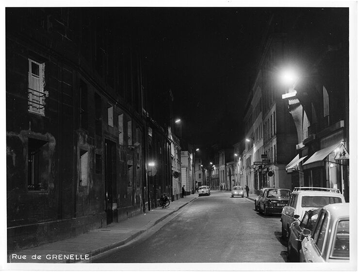 Vintage photography Paris in 1965, rue de Grenelle