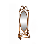 Psyché ancienne en rotin courbé – 175 cm – Élégance Art nouveau