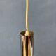 Small red and chrome space age pendant lamp