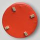 Grand pouf vintage en Skaï rouge – diamètre : 62 cm
