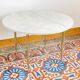 Brass and marble round coffee table