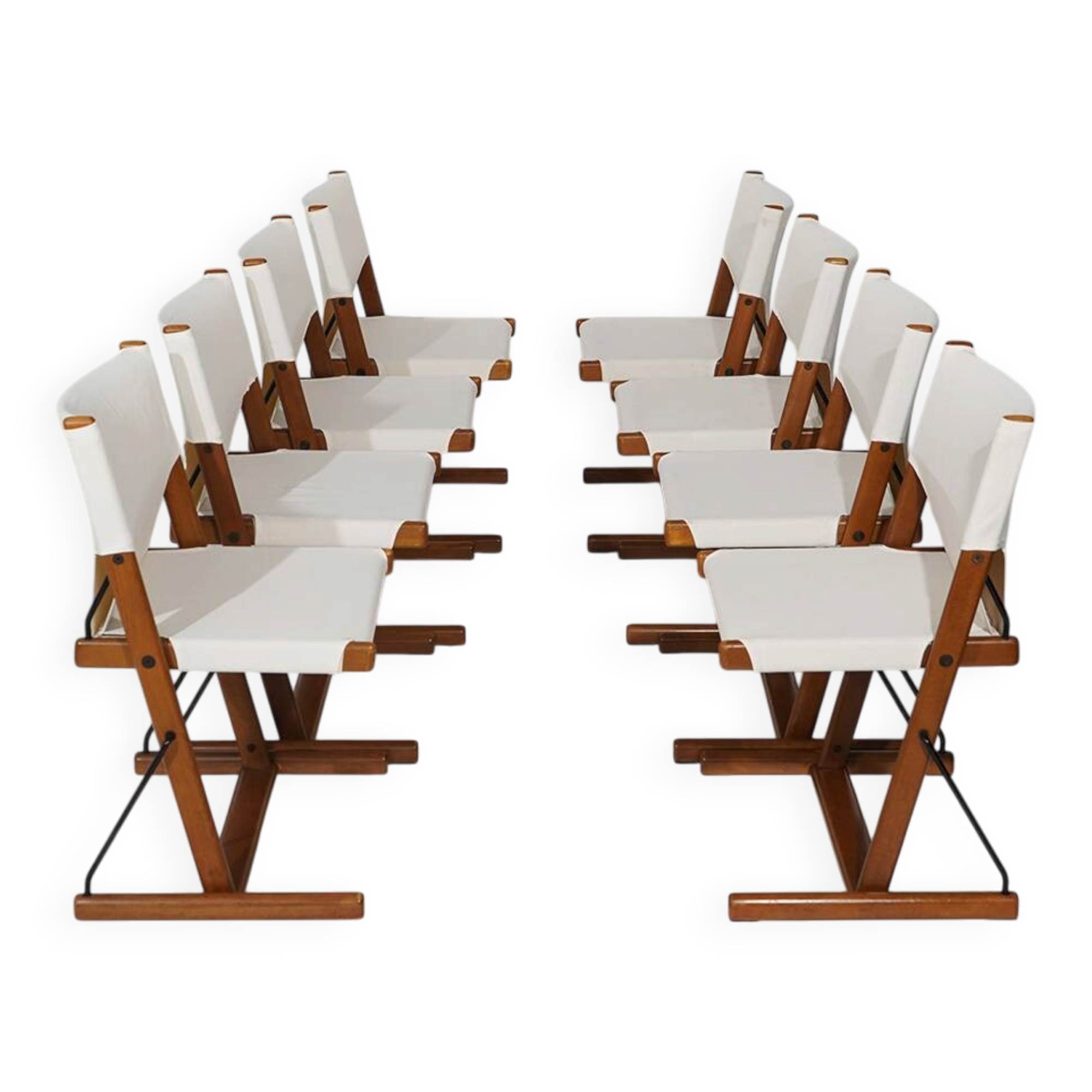 Eight “Nina and Santa Maria” chairs by Piero de Martini for Cassina, 1970s