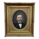 Portrait, oil on canvas of a man with a moustache signed Louis Joseph Digout, 19th century.