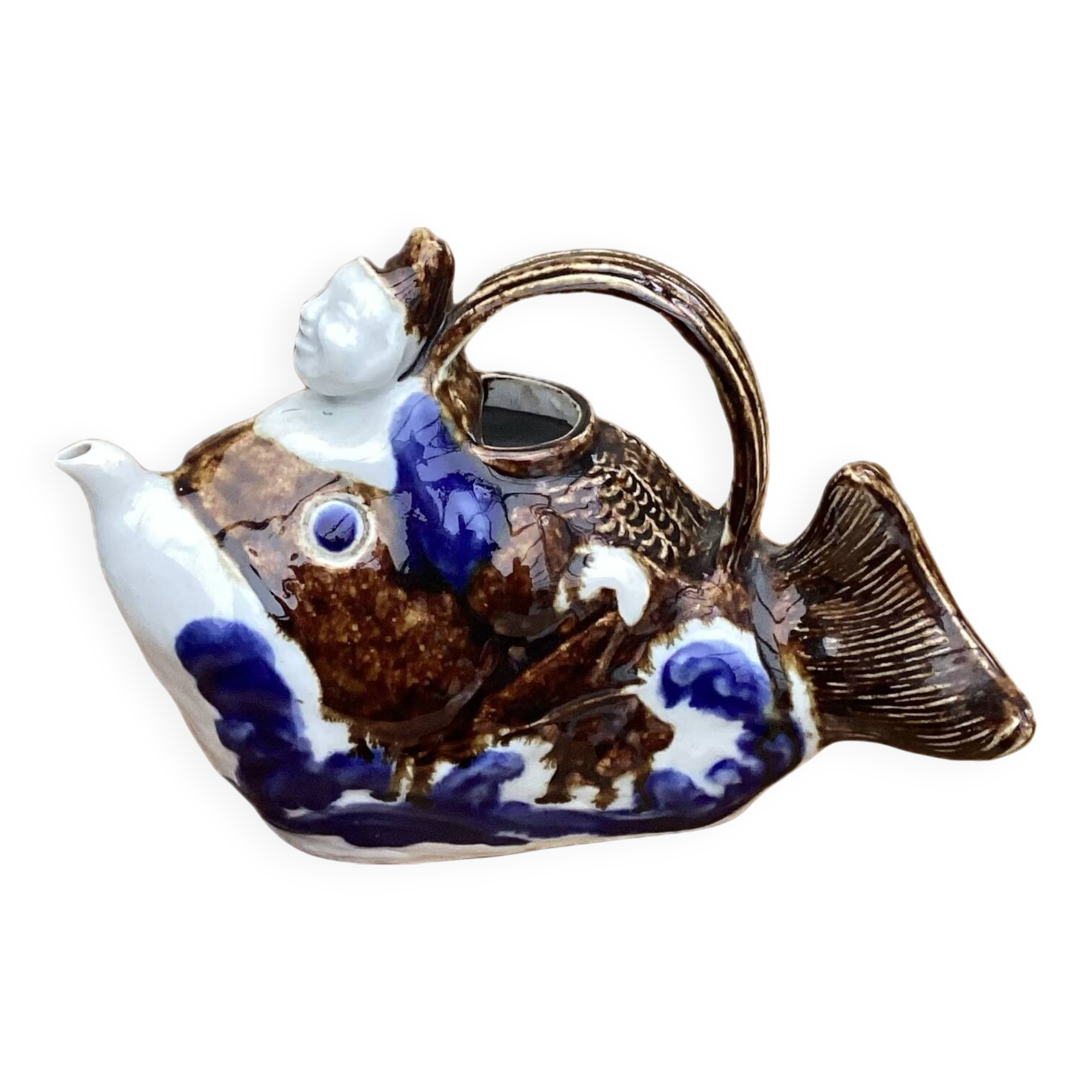 Hirado Teapot Riding Carp Tea 1860-1910