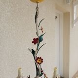 Vintage Floral chandelier in painted sheet metal