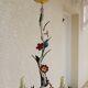 Vintage Floral chandelier in painted sheet metal