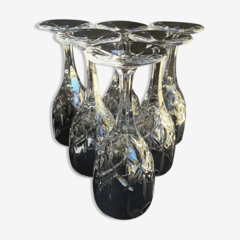 Bohême - verres à pied (6) - Moderne milieu de siècle - Cristal au plomb 24% Pbo