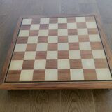 Carved wooden chess game