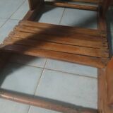 School desk circa 1950, bench, desk.