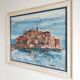 Mid Century painting "Saint Stephen Island" by Predrag Vukicevic