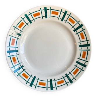 Badonviller round dish in glazed earthenware, "Quiberon" service