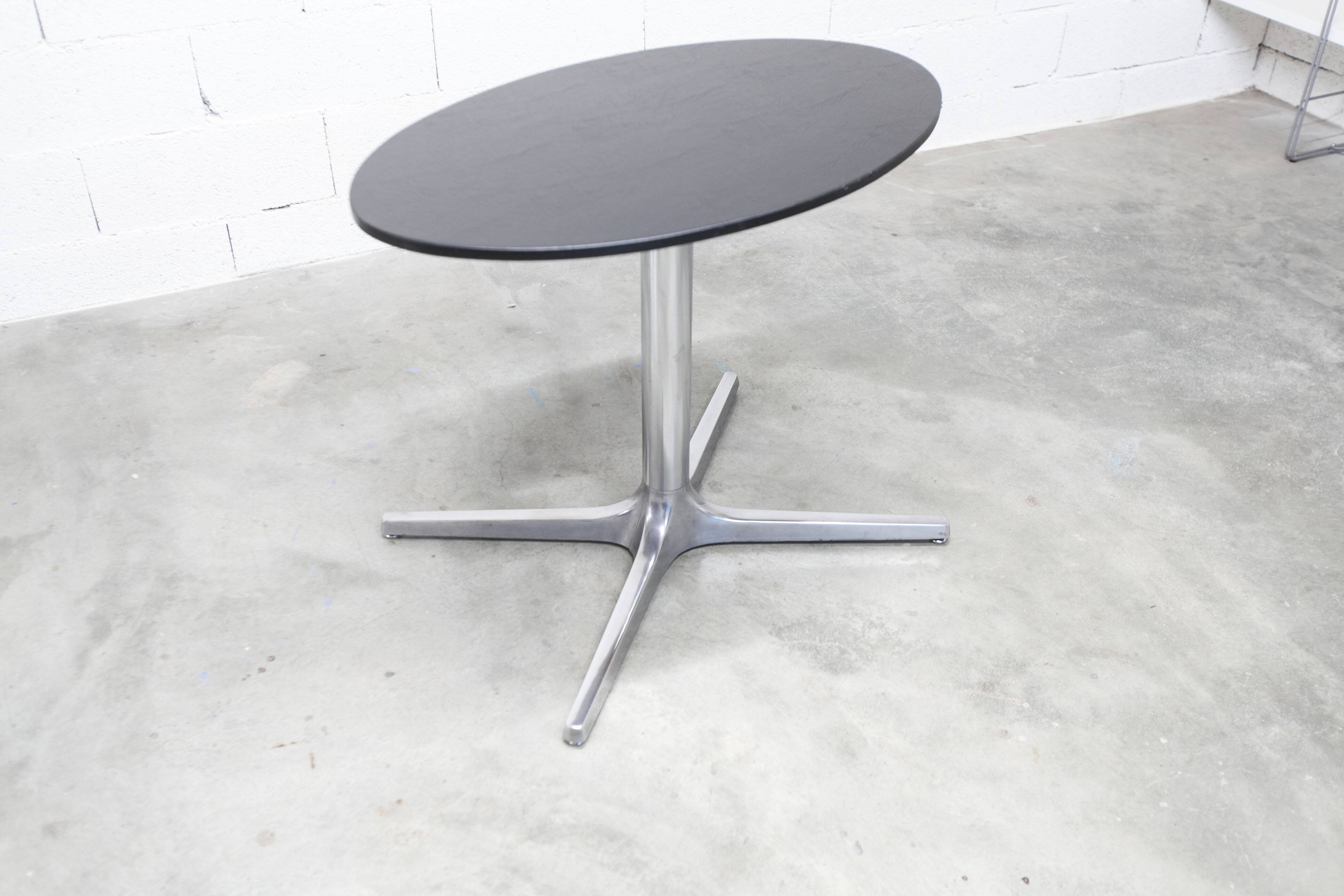 Roche Bobois oval table 1970 smoked glass chrome legs 152x117 cm