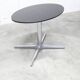 Roche Bobois oval table 1970 smoked glass chrome legs 152x117 cm