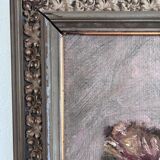 Vintage original flower oil painting, flower still life art