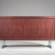 Mid-century wood veneer sideboard with chrome legs, 1960s