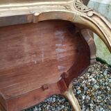 Louis XV style gilded wood coffee table with marble top