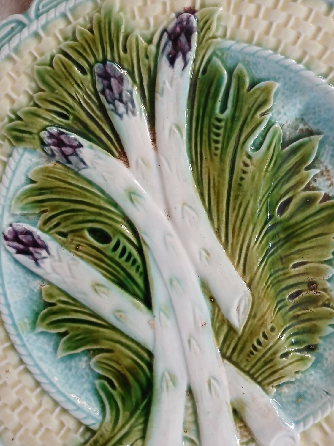 2 antique barbotine plates from Salins