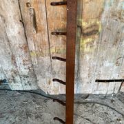 Wall-Mounted Coat Rack with 6 Curved Wooden Hooks Vintage #D740