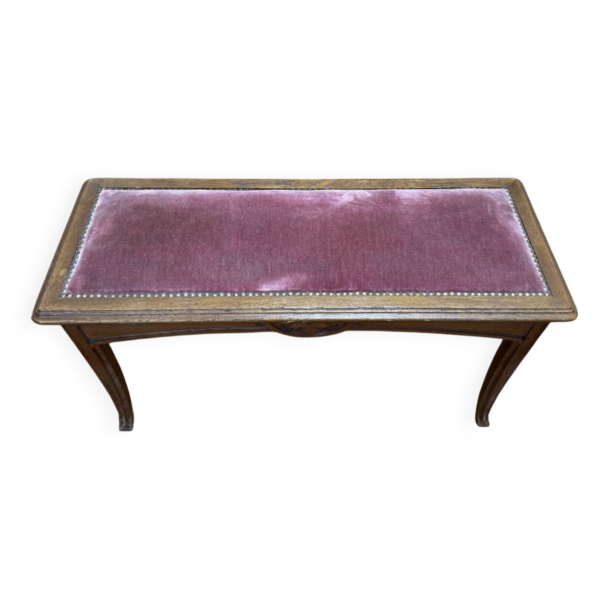 Banc - Banquette de piano en chêne massif époque Art Nouveau