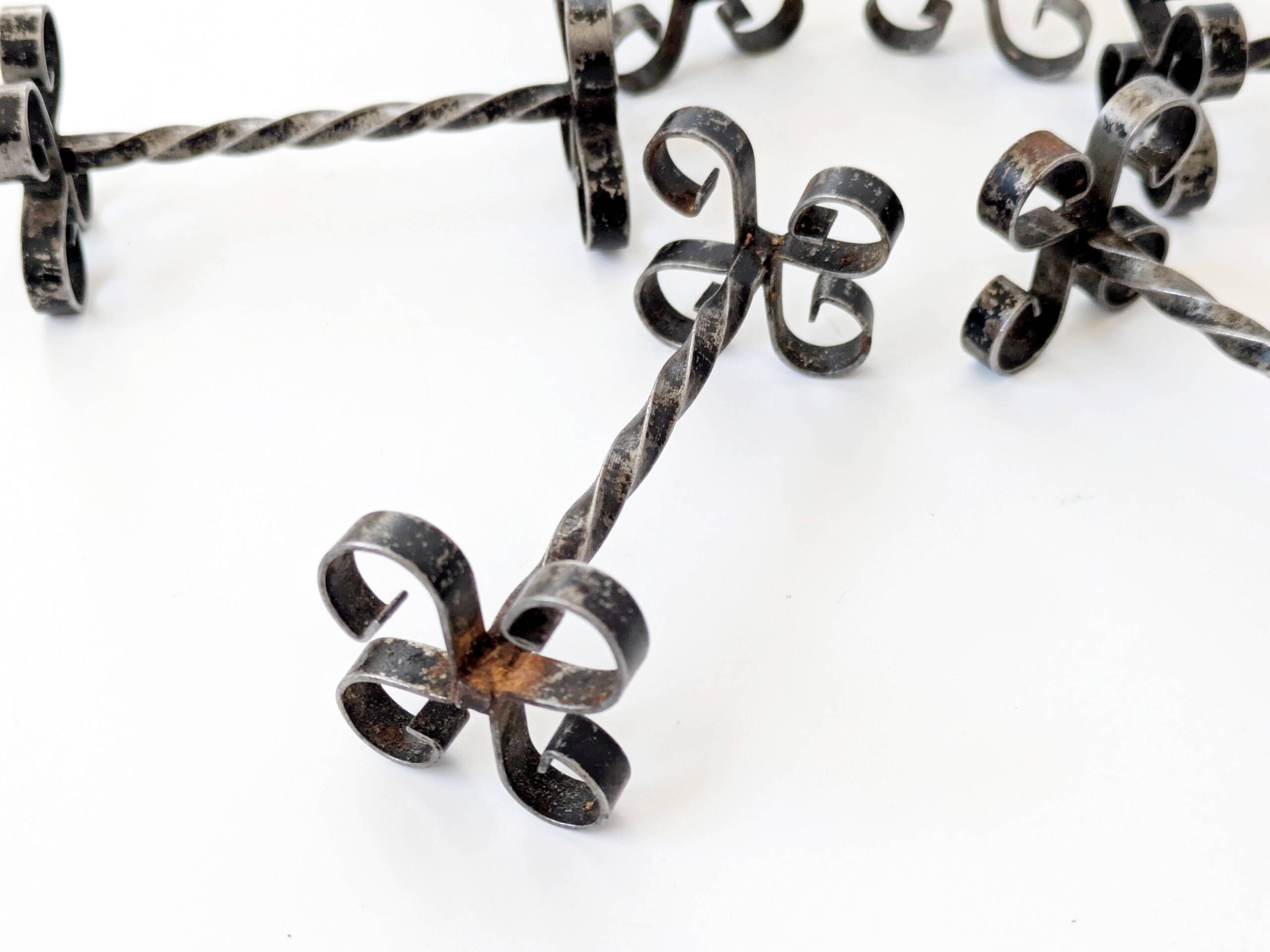 Set of 6 vintage wrought iron knife rests, France, 1970s