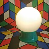 Vintage white opaline living room bedside desk lamp "Green"