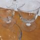 Ensemble vintage de 5 verres gravé sur pieds