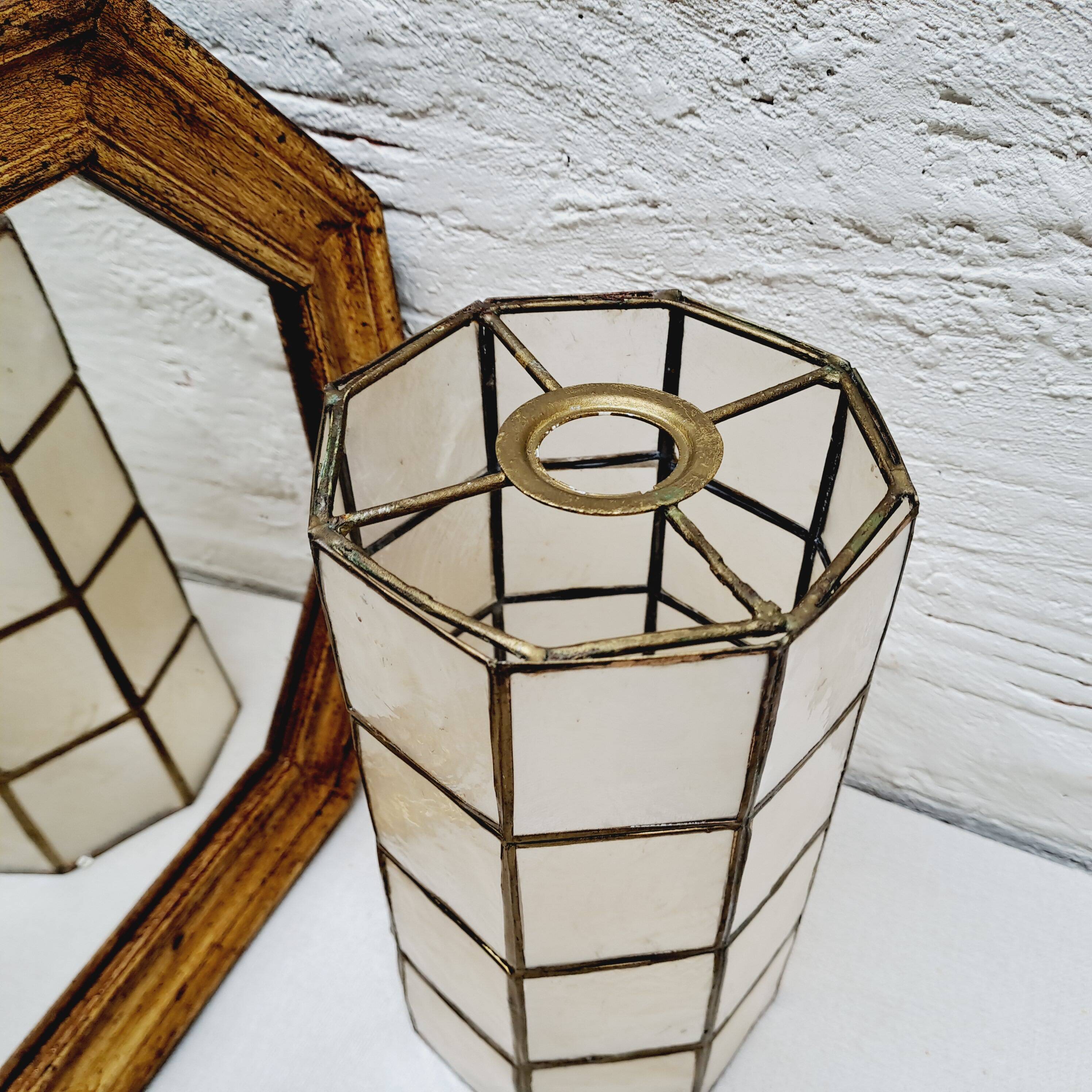 Mother-of-pearl and brass lampshade