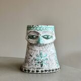 Glazed ceramic owl – Totem sculpture
