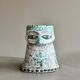 Glazed ceramic owl – Totem sculpture